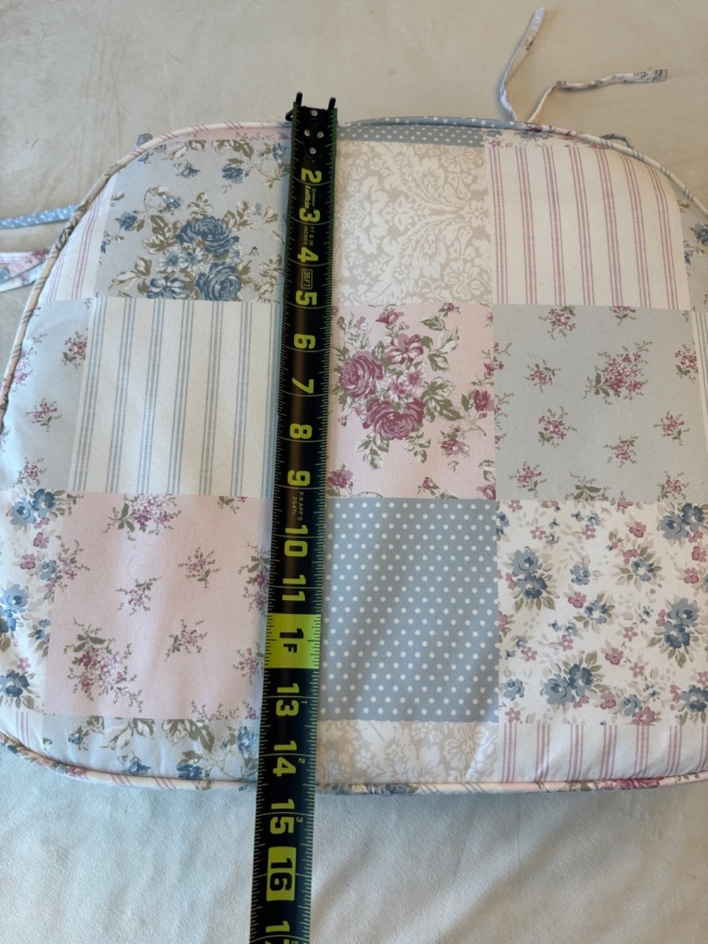 Shabby Chic Patchwork Floral Chair/Stool Cushions, set of 2 - Picture 7 of 7